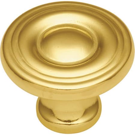 Conquest 1.18 In. Cabinet Knob- Polished Brass
